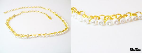 Colar dourado com strass/CB005